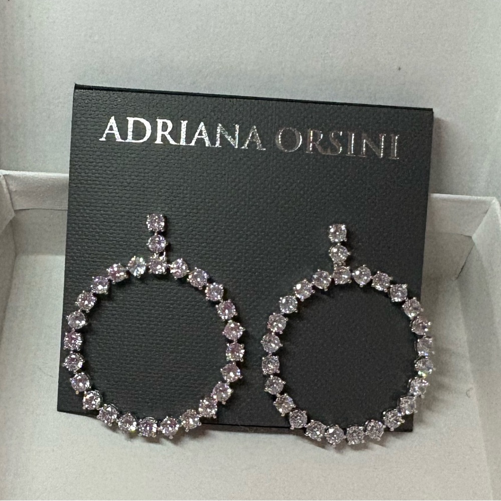 Adriana Orsini circle dangle diamond earrings - NWT
